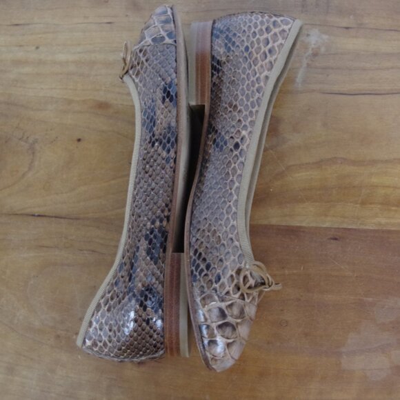 Giorgio's of Palm Beach Snakeskin Italian Made Flats Size 36 - Picture 5 of 10